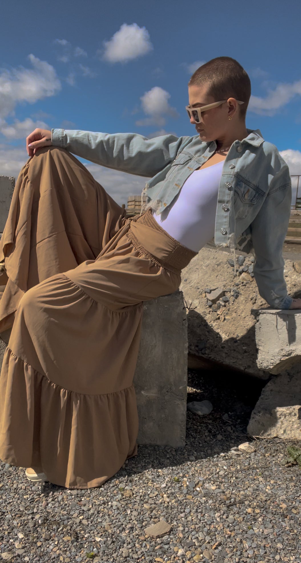 Khaki Wide Leg Pants