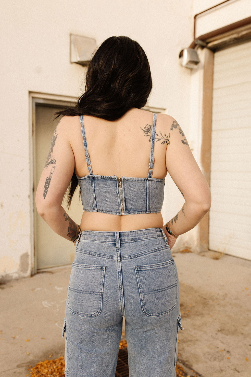 Denim Bustier & Cargo