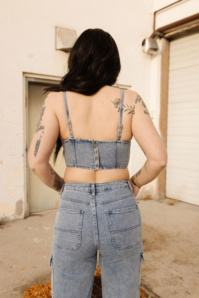 Denim Bustier & Cargo