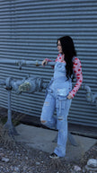 Distressed Denim Jumpsuit