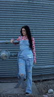 Distressed Denim Jumpsuit