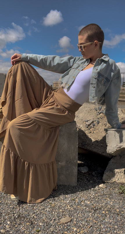 Khaki Wide Leg Pants