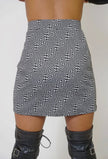 Warped Checkered Mini Skirt