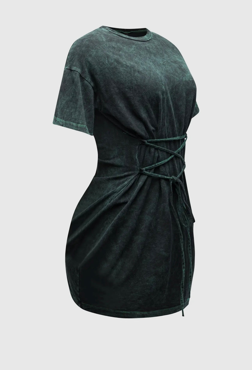 Lace Up Mini Dress