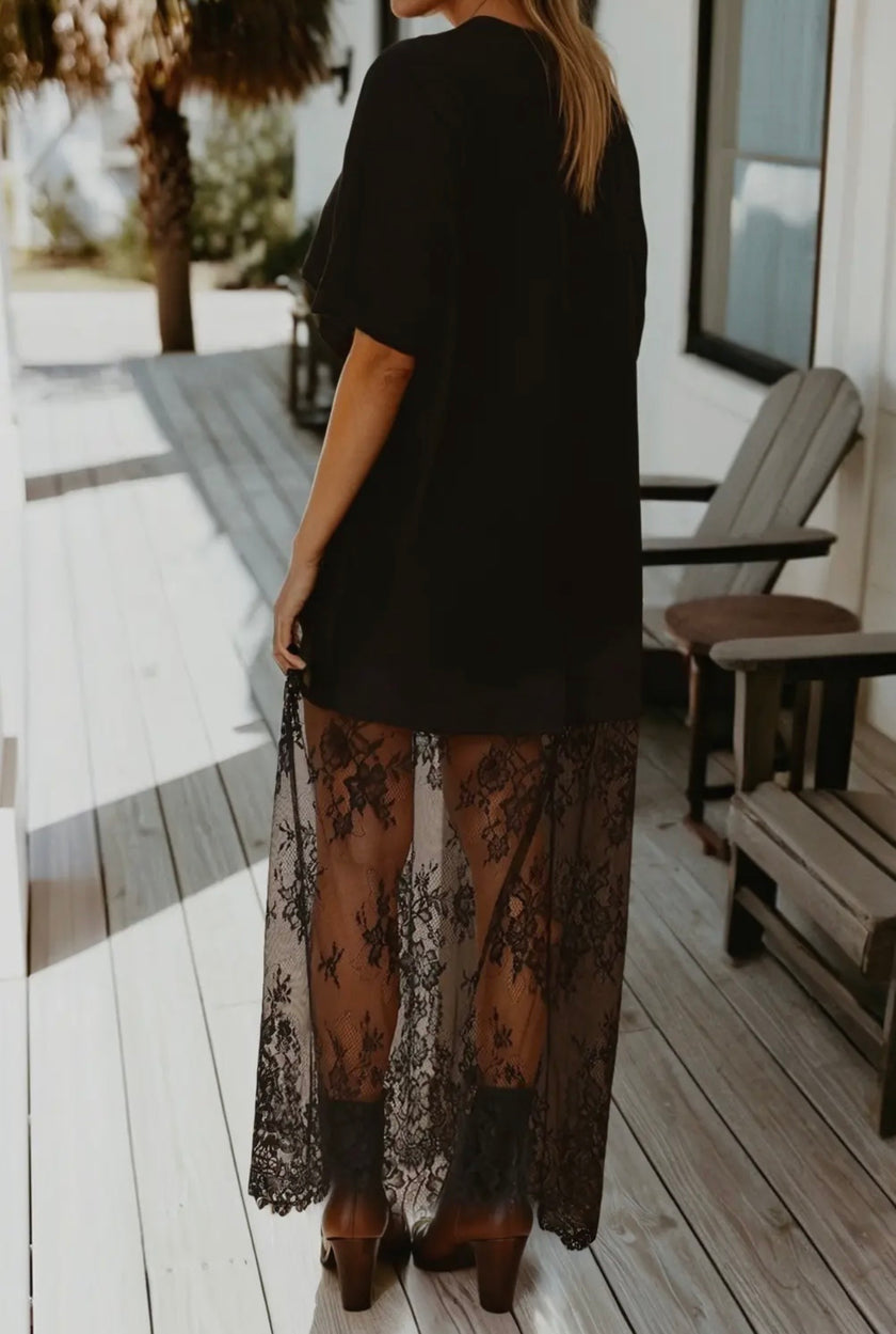 Lace After Dark Tee Dress
