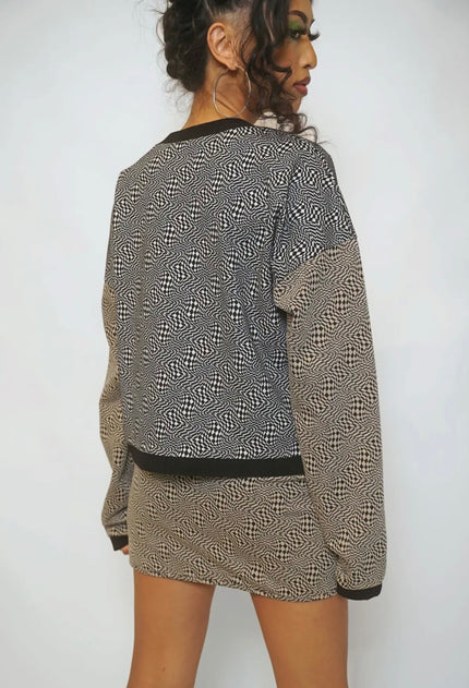 Warped Checkered Mini Skirt