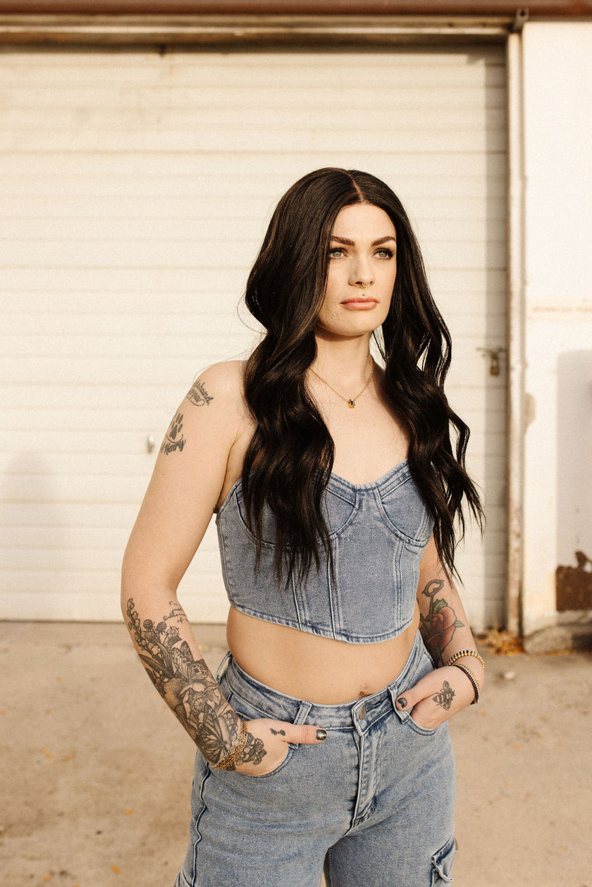 Denim Bustier & Cargo