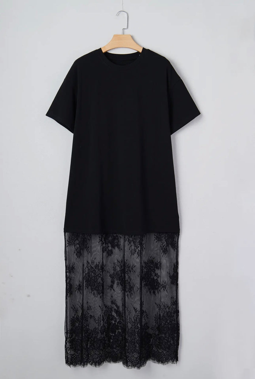 Lace After Dark Tee Dress