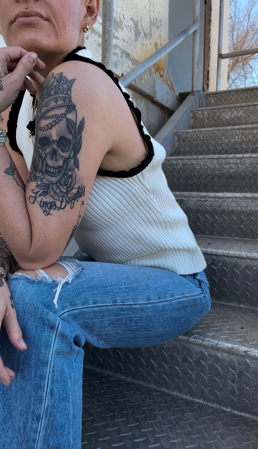 Ruffle Sweater Tank Top