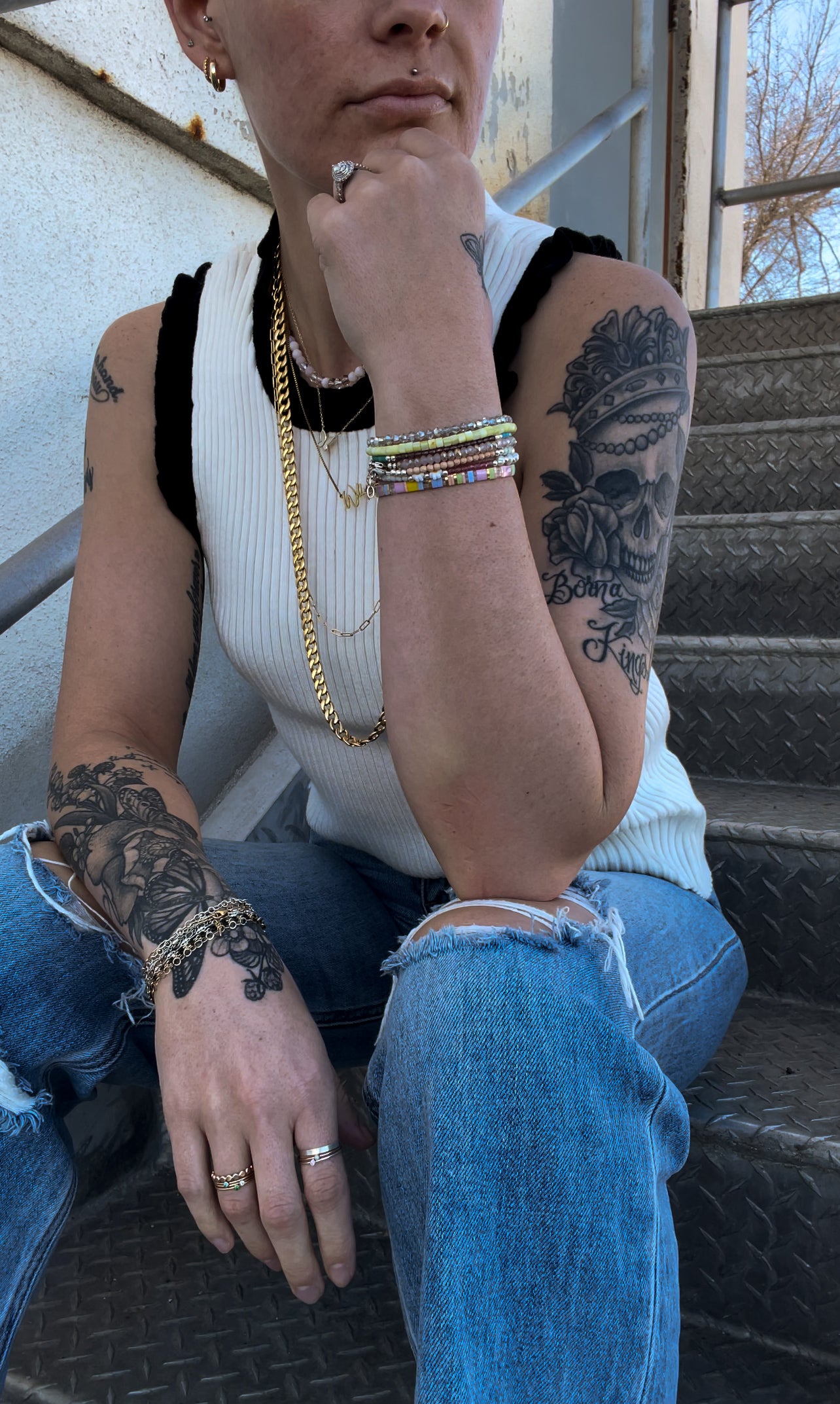 Ruffle Sweater Tank Top